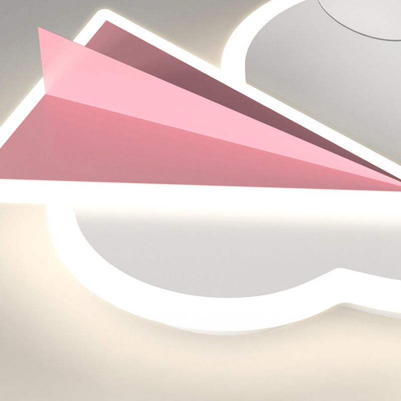 Cloud Semi Flush Mount Ceiling Lamp Cartoon Bedroom LED Ceiling Fan Light