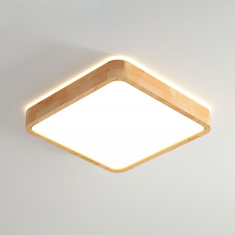 Bois Couleur Voyant Réel Ceiling Light in Modern Concise Style Plafond Fixture avec Shade Acrylique