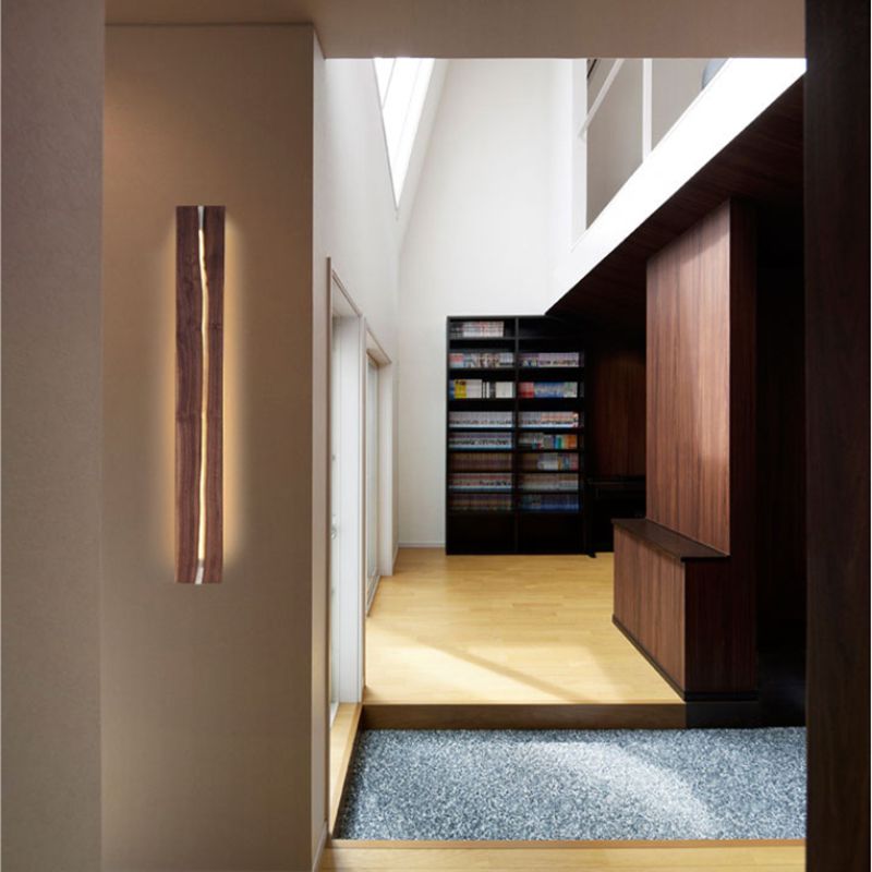 1 Light Rectangle Wall Sconce Lighting Modern Wall Lamp Wood Sconce Lights