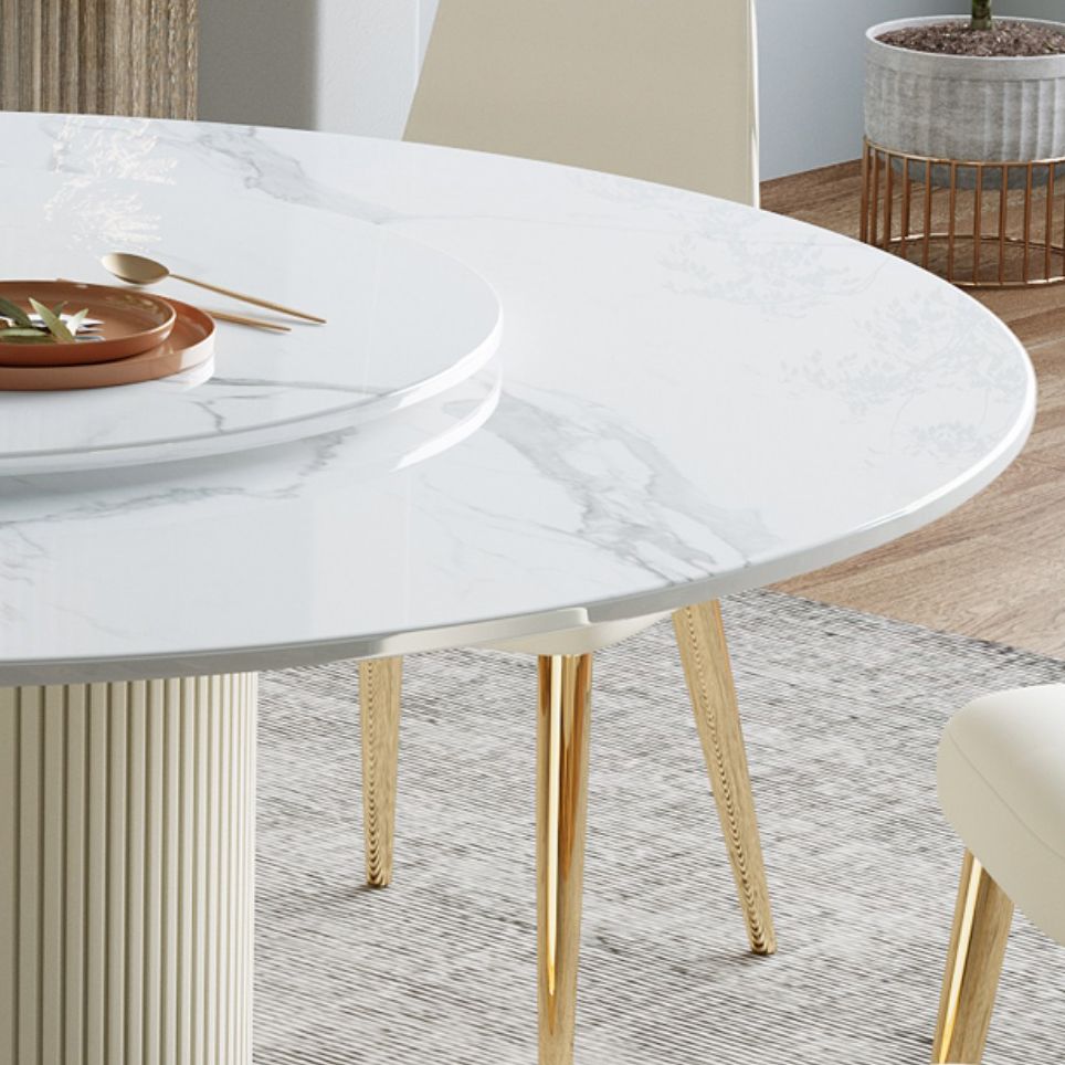 Modern Round Dining Table Solid Wood Pedestal Base Dining Table for Dining Room
