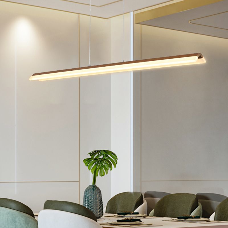 Lampadario a ciondolo lineare metallico Luce isola contemporanea per sala da pranzo