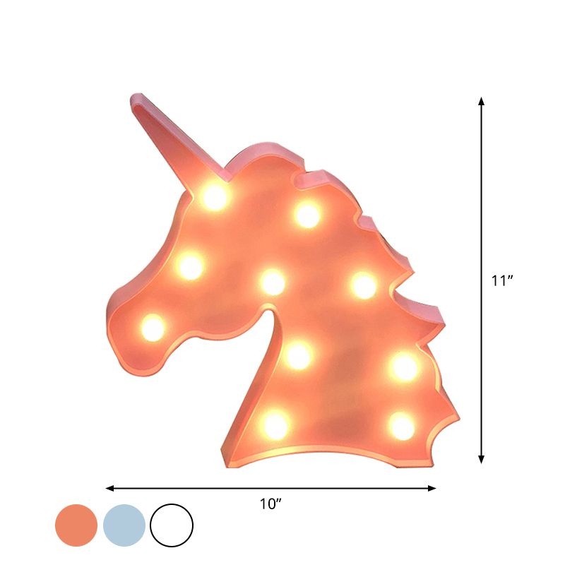 Unicorn Mini Nightstand Light Contemporary LED Plastic Wall Lamp for Girls Bedroom
