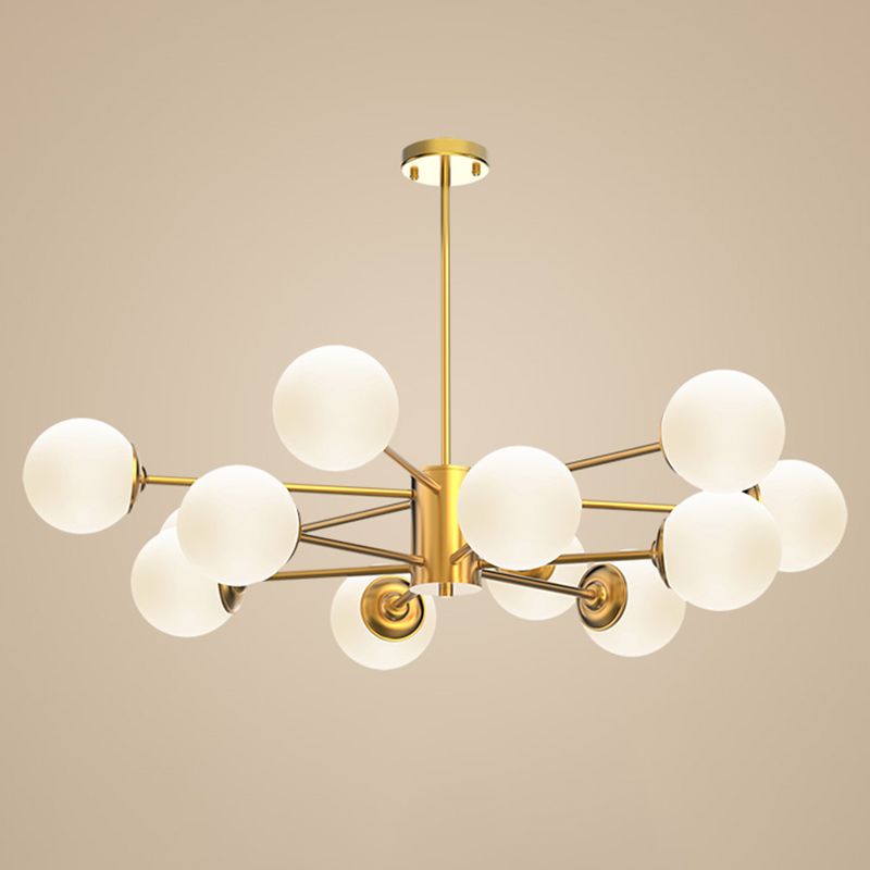 Nordic Style Molecular Styling Chandelier White Glass Orb Multi-light Pendant Lamp for Dining Room