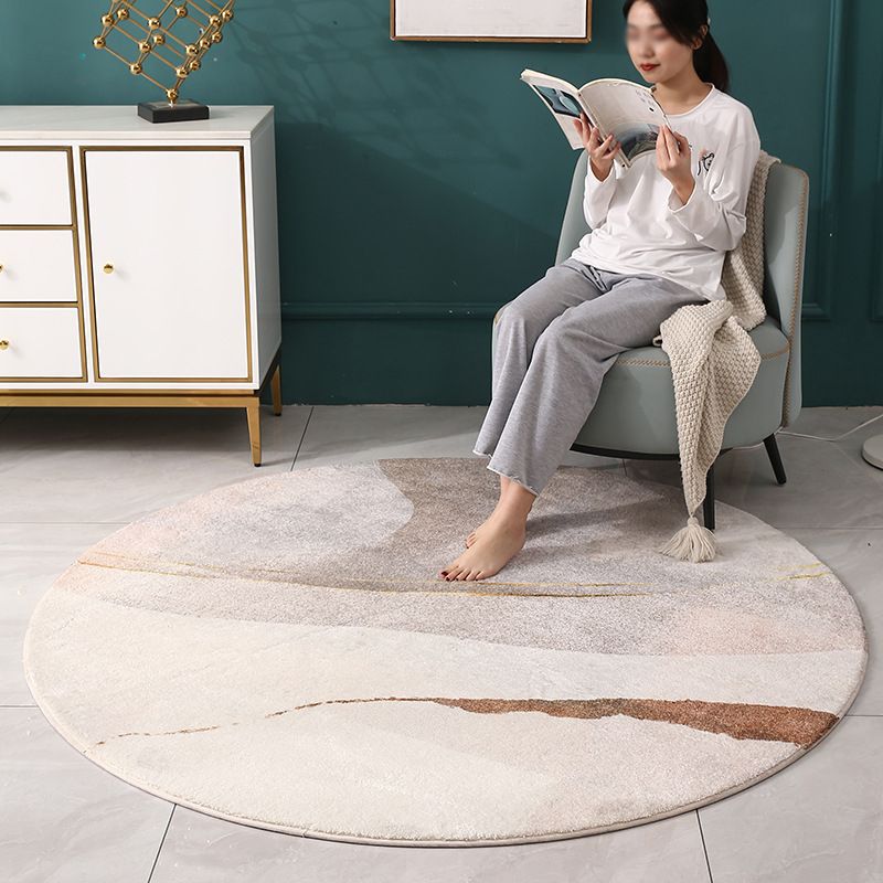 Modern Round Rug Abstract Pattern Creative Rug Polyester Anti-Slip Rug for Living Room