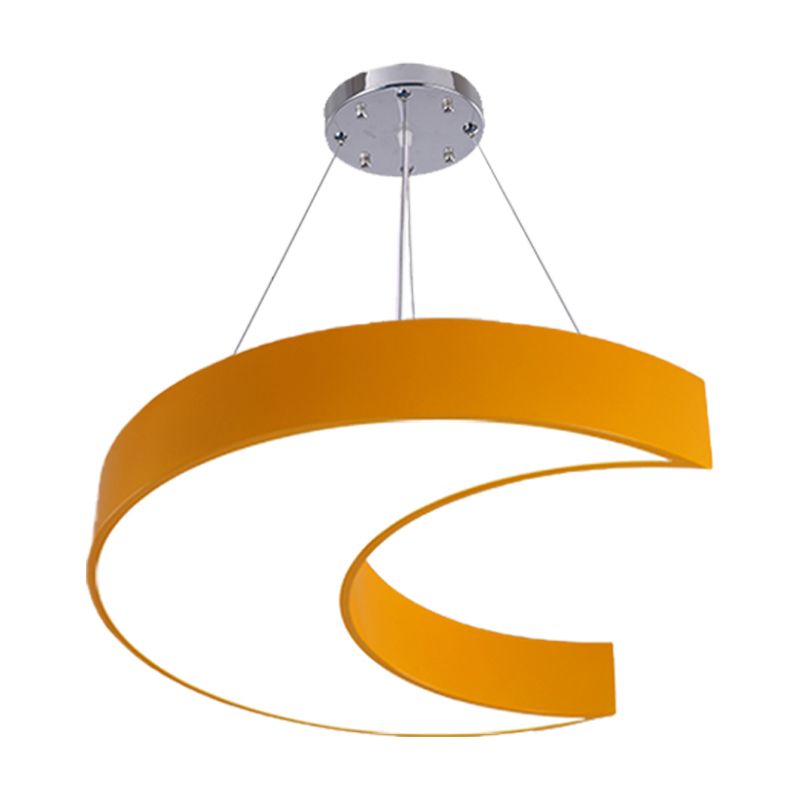 LED Corridor Ceiling Chandelier Creative Yellow/Blue Pendant Light with Crescent Acrylic Shade