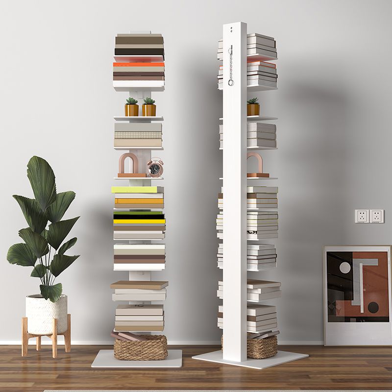 Modern Closed Back Vertical Bookshelf Metal Shelves Included Bookcase