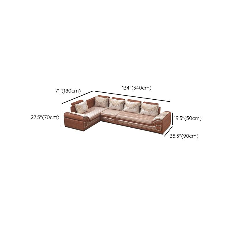 Tropical Style Rattan Accent Sofa and Chaise Slipcovered Sofa with Pillows