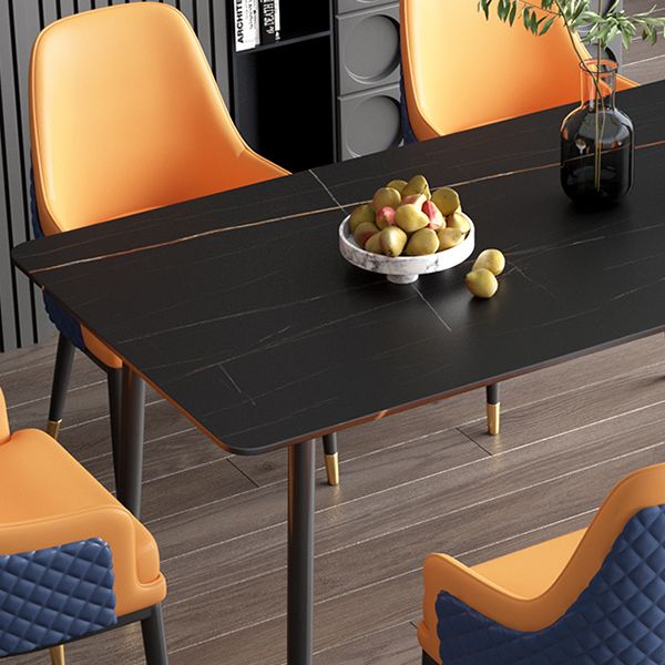Nordic 1/2/5/7 Pieces Dining Set Sintered Stone Dining Table with Leather Chairs