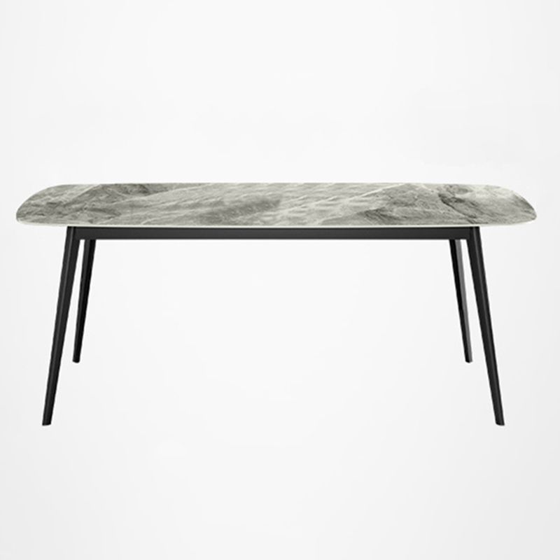 Mesa de comedor de piedra sinterizada de estilo moderno mesa gris rectangular con 4 patas para el hogar