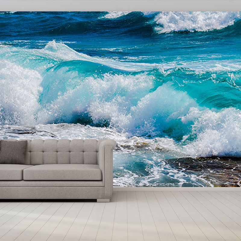Environment Friendly Beautiful Sea Wallpaper Mildew Resistant Indoor Wall Mural