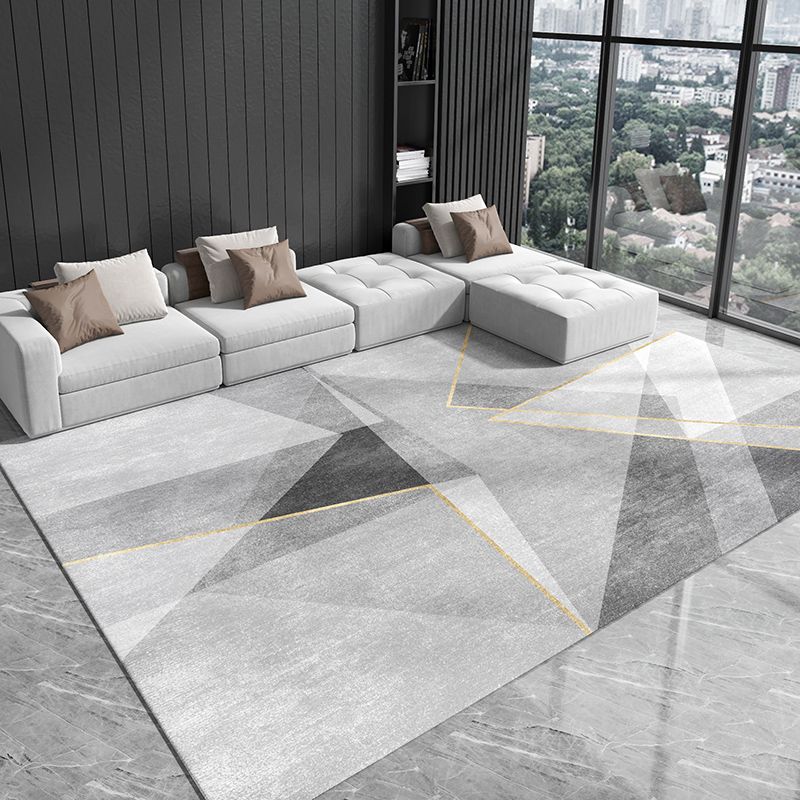 Casual huizen Decoratie Tapijt Grijze geometrie Print tapijt polyester Polyester Niet-slip achtergrondgebied Tapijt