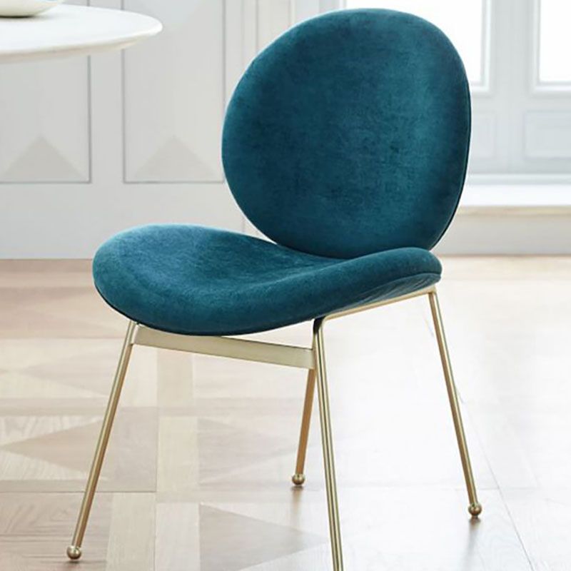 Glam Velvet Dining Room Chairs Metal Dining Armless Chair for Restaurant Use