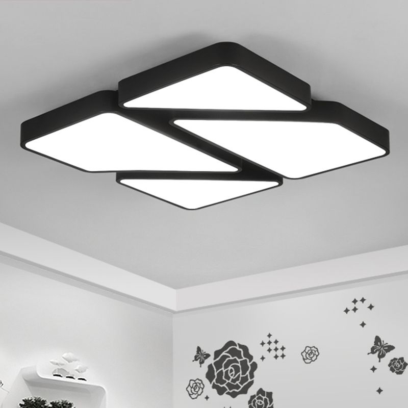 Metalen vierkante LED-plafondmontage armatuur Scandinavische stijl inbouwlamp met acryl diffuser voor slaapkamer