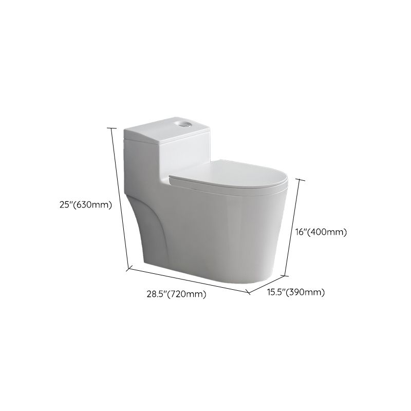 Contemporary 1-Piece Toilet Bowl Floor Mounted White Urine Toilet for Bathroom