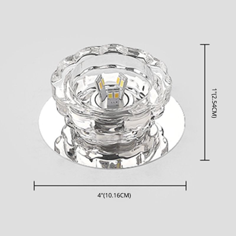 Mini Crystal Ceiling Downlight Simplicity Stainless Steel LED Flush Mount Recessed Lighting