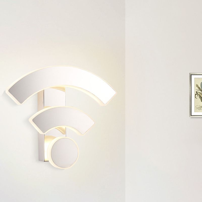 Acryl Wifi-achtige wandmontage Lichtlijn Noordse LED Witwand SCONCE LAMP IN WIT/WART LICHT