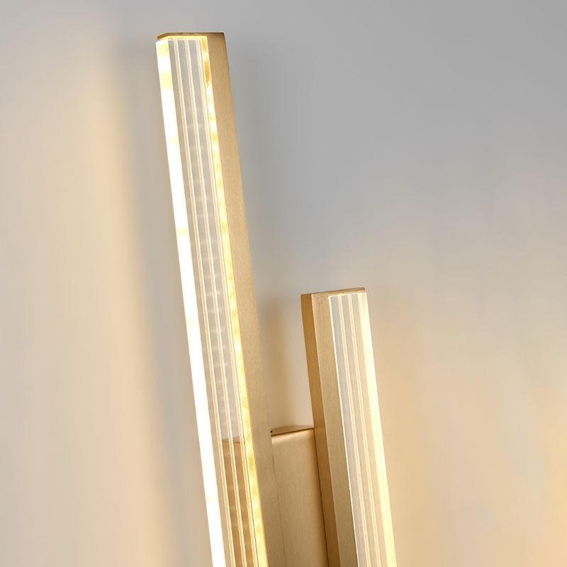 2-Light Linear Wall Light Modern Metal Wall Lights for Living Room