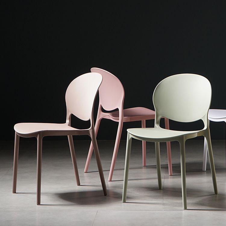 Sillas de comedor de plástico de estilo nórdico, silla lateral sin brazos para cocina (juego de 2)