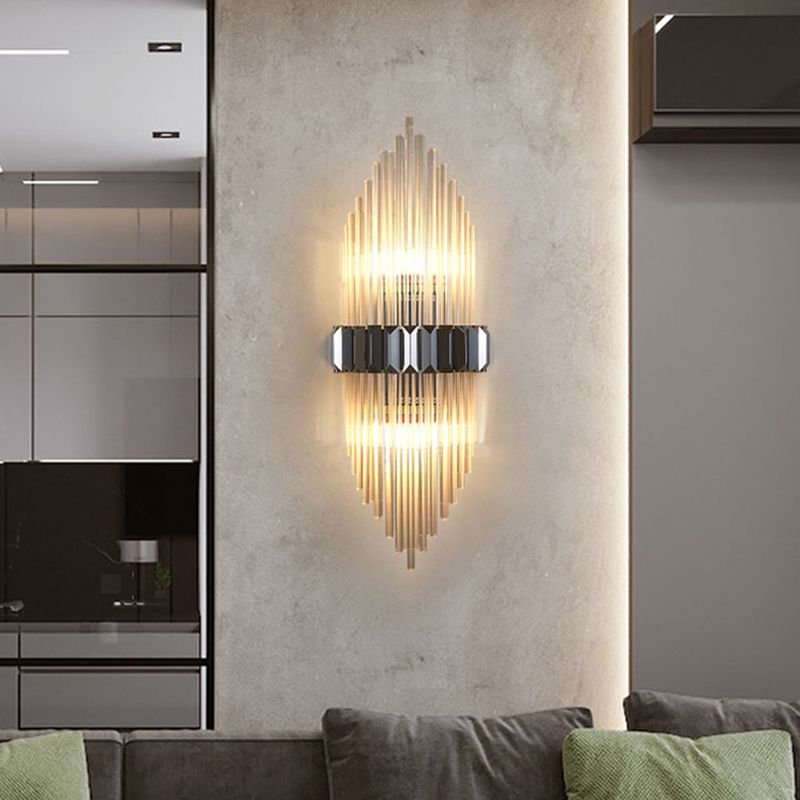 Crystal Geometric Shape Wall Light Modern 2-Lights Wall Light Sconce