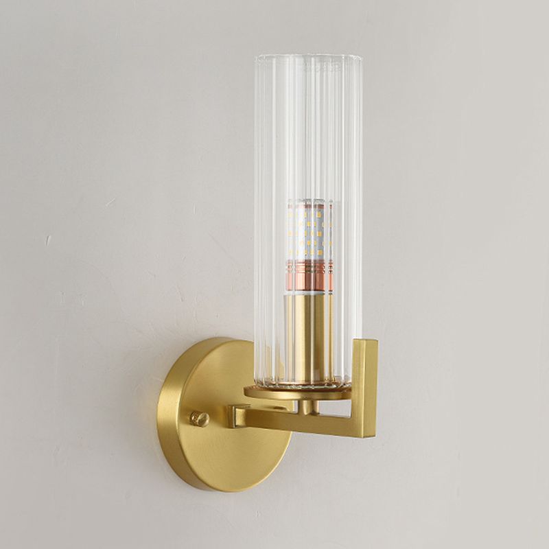 Glass Cylinder Wall Lights Modern 1-Light Wall Light Fixture