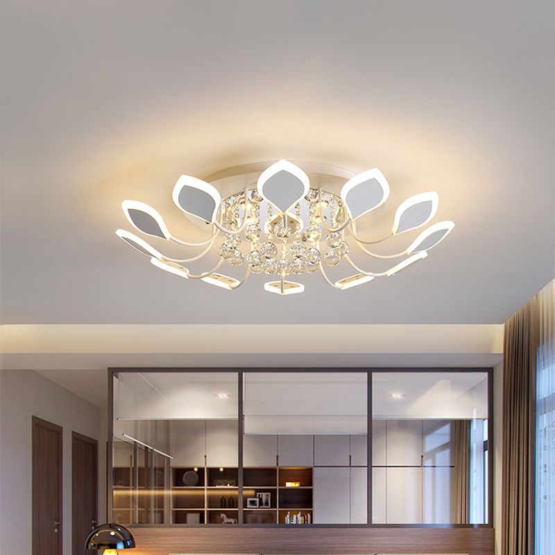 Spoetnik inbouw plafondlamp met blad acryl kap modern 8/10/12 lampen wit/zwart plafondlamp voor slaapkamer in wit/warm