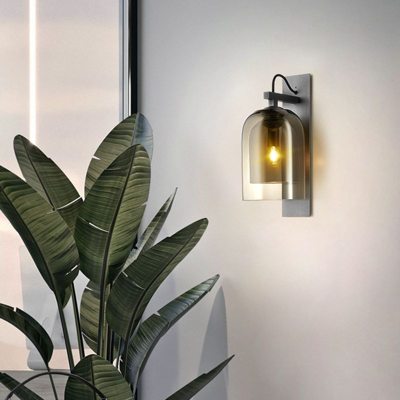 Glass Geometric Shape Sconce Light Modern-Style 1-Light Wall Light Fixtures