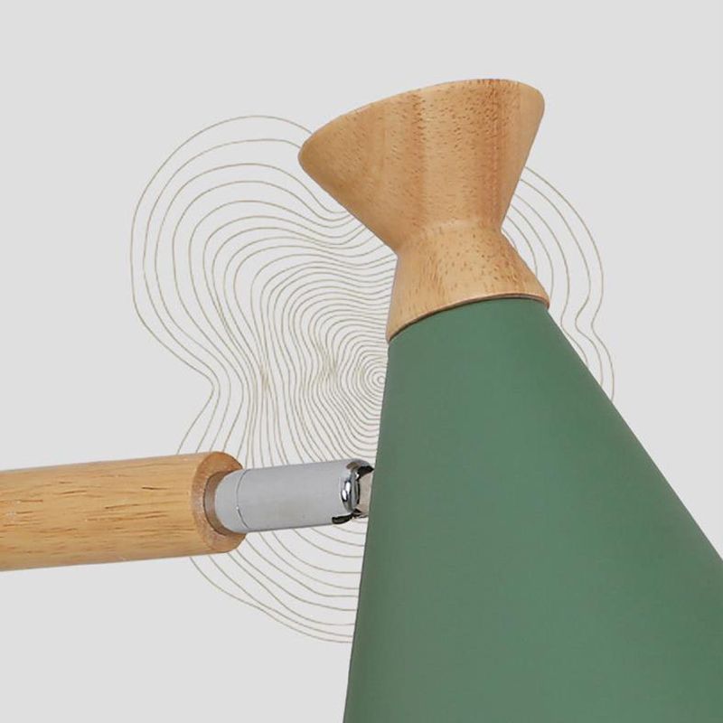 Metal Cone Shade Wall Light Nordic Style Rotatable 1 Light Bedside Reading Light in Blue/Green/Grey/White