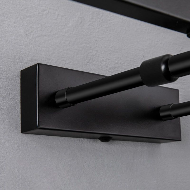 Metal Linear Wall Sconce Modern 1 Light Swing Arm Mirror Wall Mount Light Fixture in Black