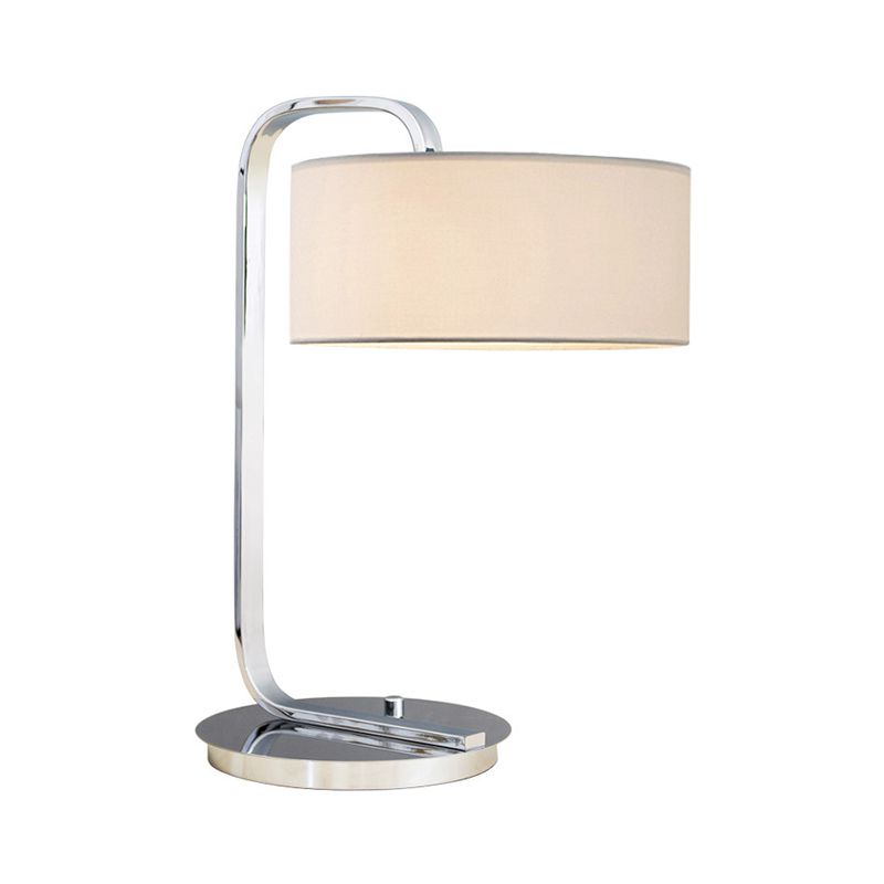 Eenvoud 1-Bulb nachtkastje licht zwart/witte cilinder nachttafellamp met stofschaduw voor het bedzijde
