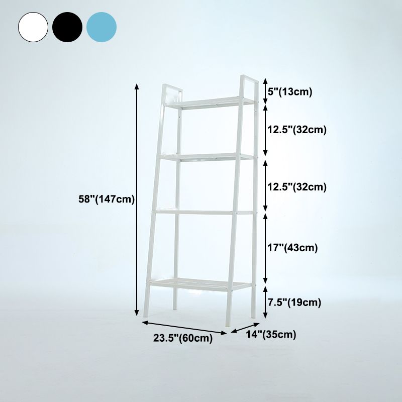 Scandinavian Open Ladder Bookshelf Metal Bookcase for Living Room