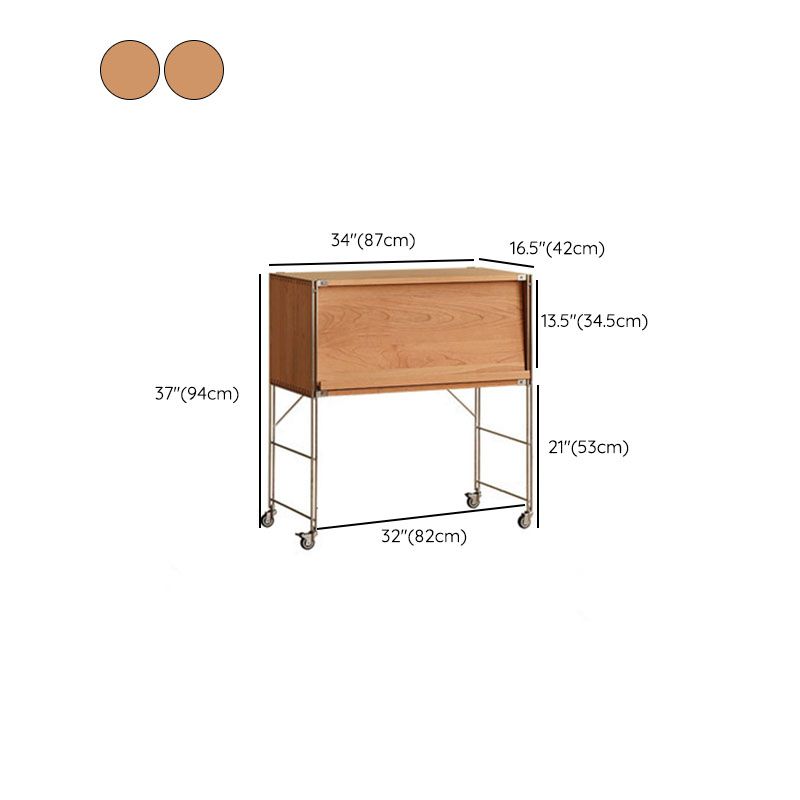 Contemporary Solid Wood Bookcase Closed Back Bookshelf with Cabinets