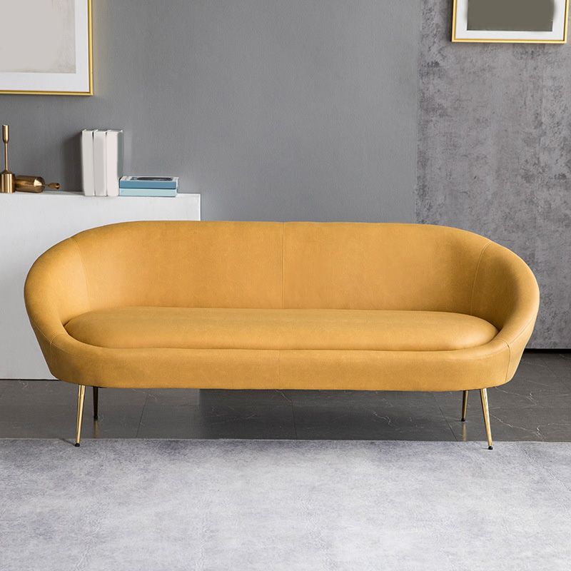 Sofa en cuir faux milieu du siècle moderne 30,31 "Sofa courbe de haut