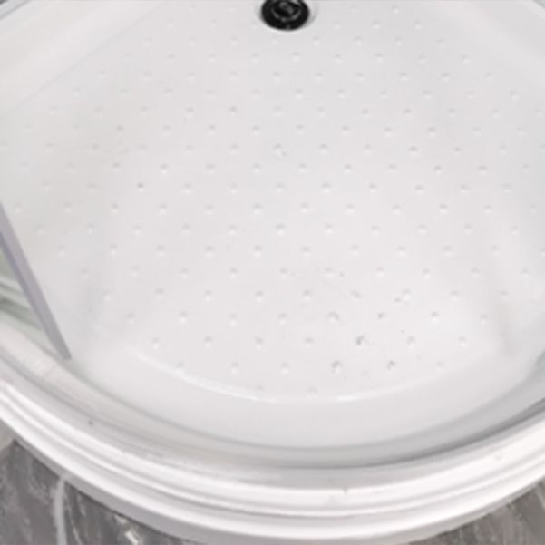 Round Easy Clean Glass Shower Stall Silver Door Handles Shower Stall