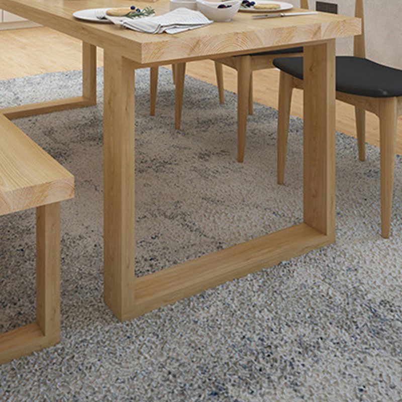 Solid Wood Top Dining Table Traditional Luxury Table with Wood Sled Base