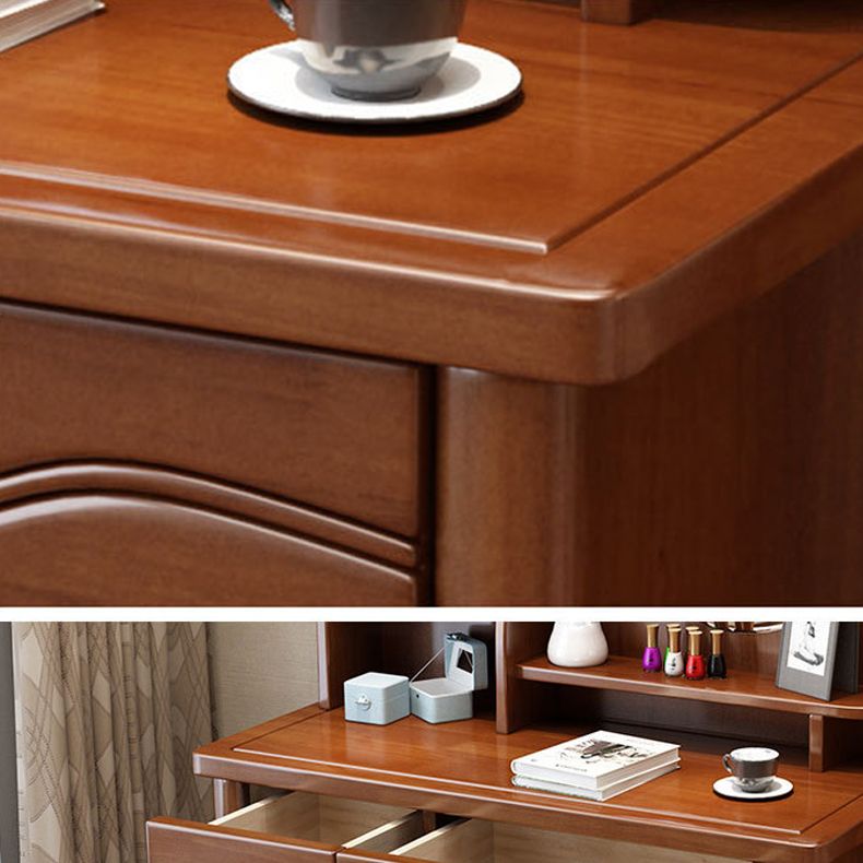 Traditional Makeup Table with 2 Drawers Vanity Tables with Mirror