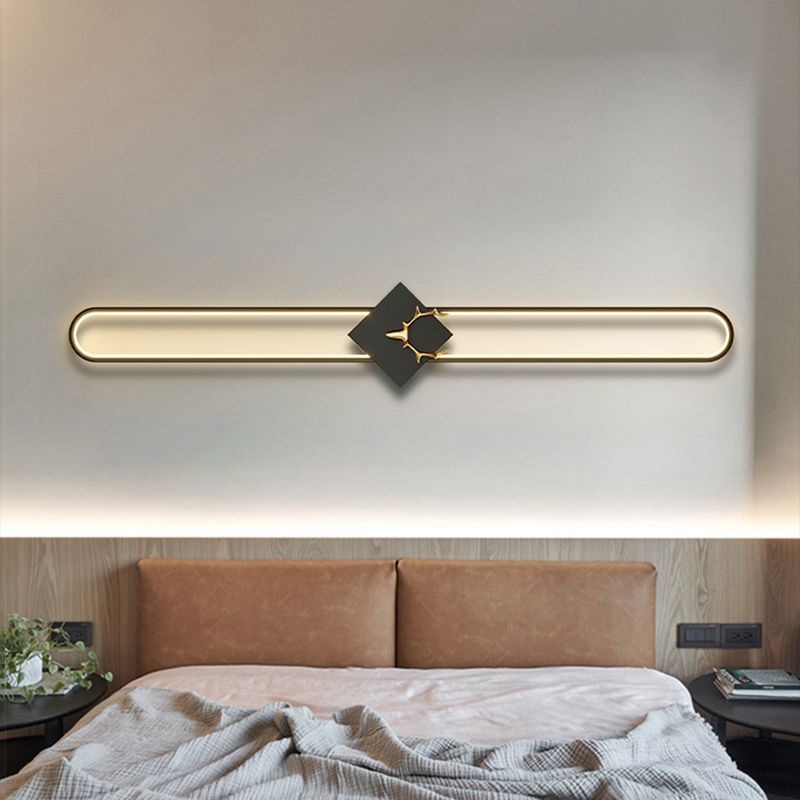 Oval Shape Metal Wall Light Modern Style 1 Light Wall Lighting Idea