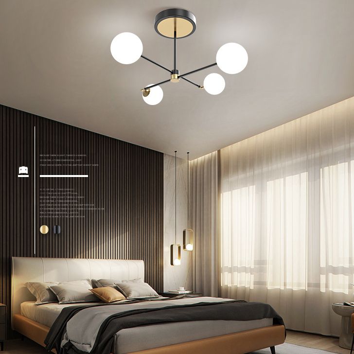 Sputnik Deckenleuchte Einfachheitstil Acryl -LED -Schlafzimmer Deckenleuchte in Schwarz