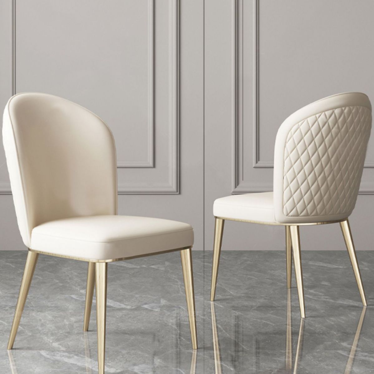 Parsons Armless Dining Chairs Glam Dining Side Chair for Home
