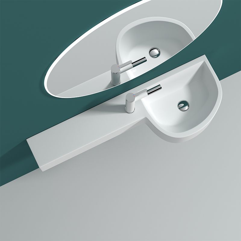 Modern Bathroom Sink Man Made Rock Specialty Wall Mount Bathroom Sink without Faucet
