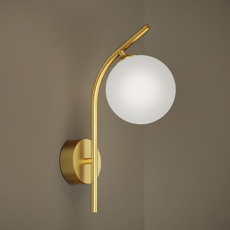 Glass Ball Shape Wall Light Modern Style 1 Light Wall Light Sconce