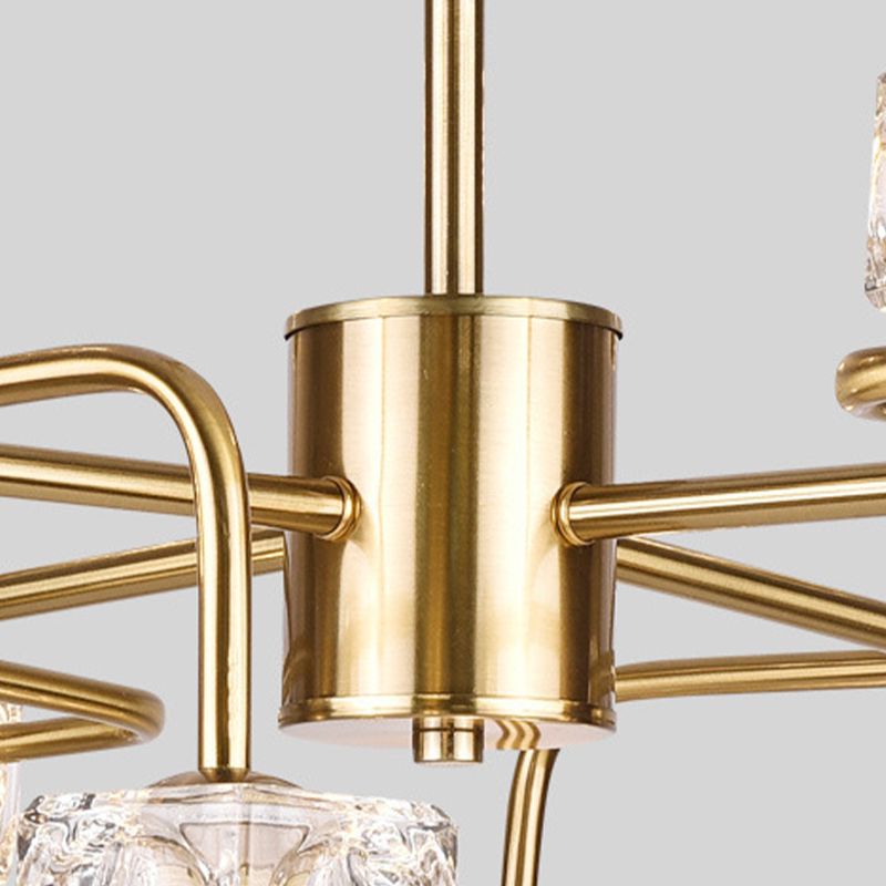 Nordic Multi Head Chandelier Light Fixtures Glass Gold Hanging Chandelier for Restaurant