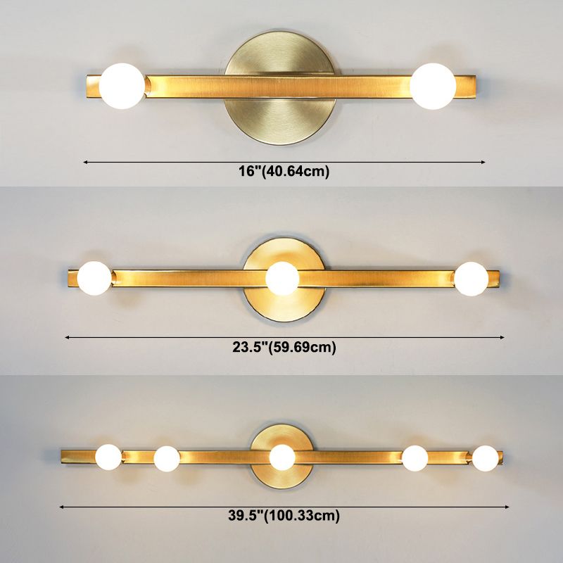 Modern Wall Light Fixture Linear Metal Sconce Light in Gold Finish