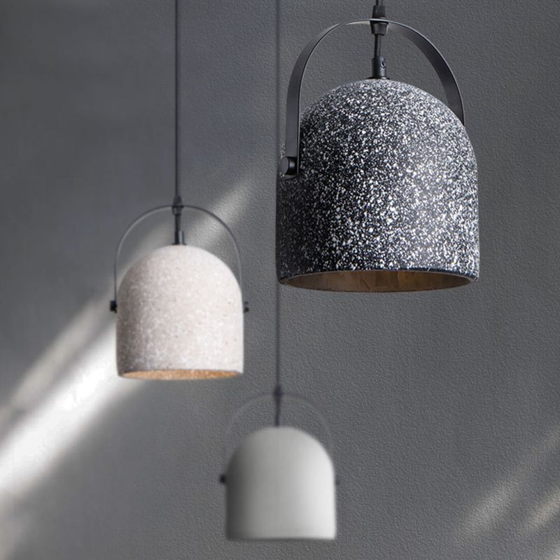 Bell Ceiling Pendant Light Minimalist Style Cement Dinning Room Hanging Lamp Kit