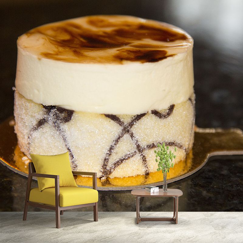 Contemporary Dessert Mural Pattern Soft Color Mildew Resistant for Business Decoration