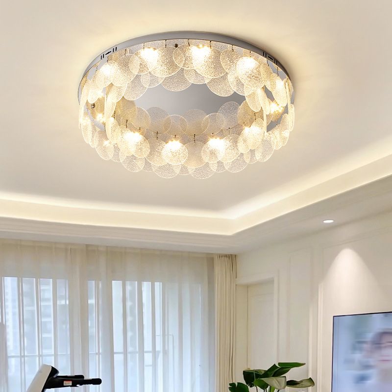 Single Modernism Chrome Flush Mount Lighting LED Ceiling Light for Bedroom