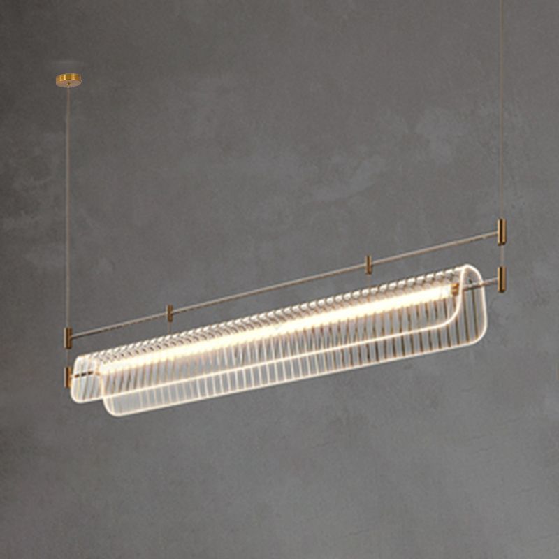 Acrylic Shade Ceiling Pendant Light Modern Linear Shape Island Lighting Ideas for Kitchen