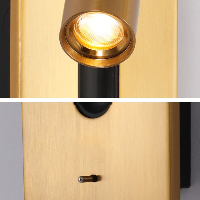 Modern Style Rectangle Shape Wall Lamp Metal 1 Light Sconces for Bedroom