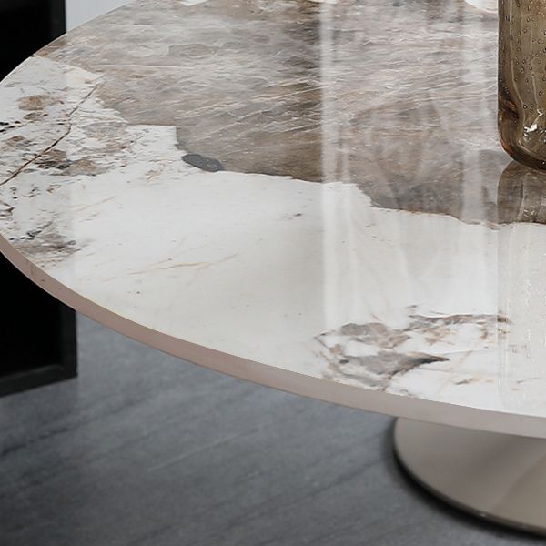 Mesa de comedor redonda Simplicity, mesa de piedra sinterizada con base de tulipán para comedor
