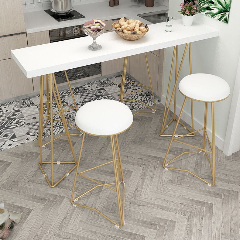 Luxurious Rectangular Pub Table Set 1/3/5 Pieces Wooden Counter Table with Backless Stools