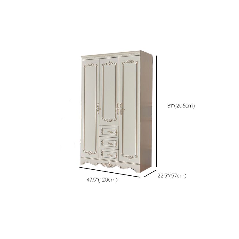 French Country Wardrobe Cabinet with Shelves Wood Wardrobe Closet